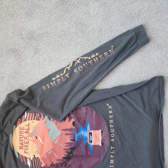 Simply Southern Long Sleeve Tee – “Nature Fixes All” Graphic - Picture 3 of 4